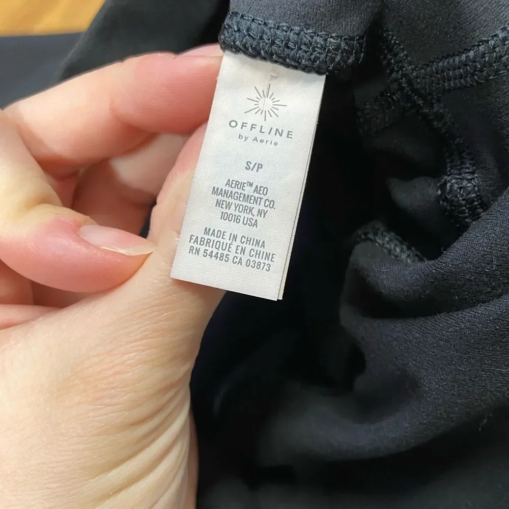 Offline by Aerie Black High-Waist Jogger Yoga Pants size Small
